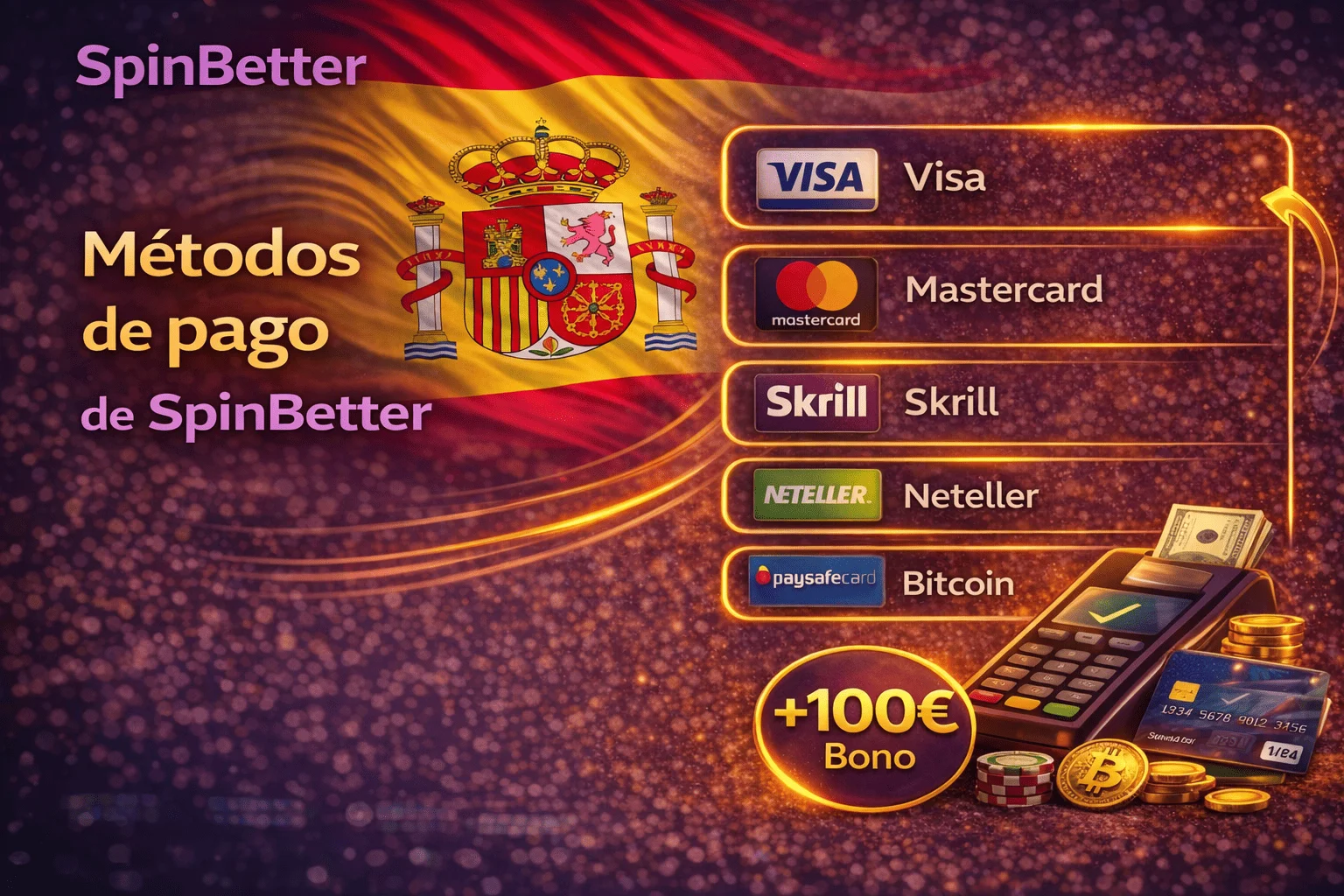 Métodos de pago de SpinBetter