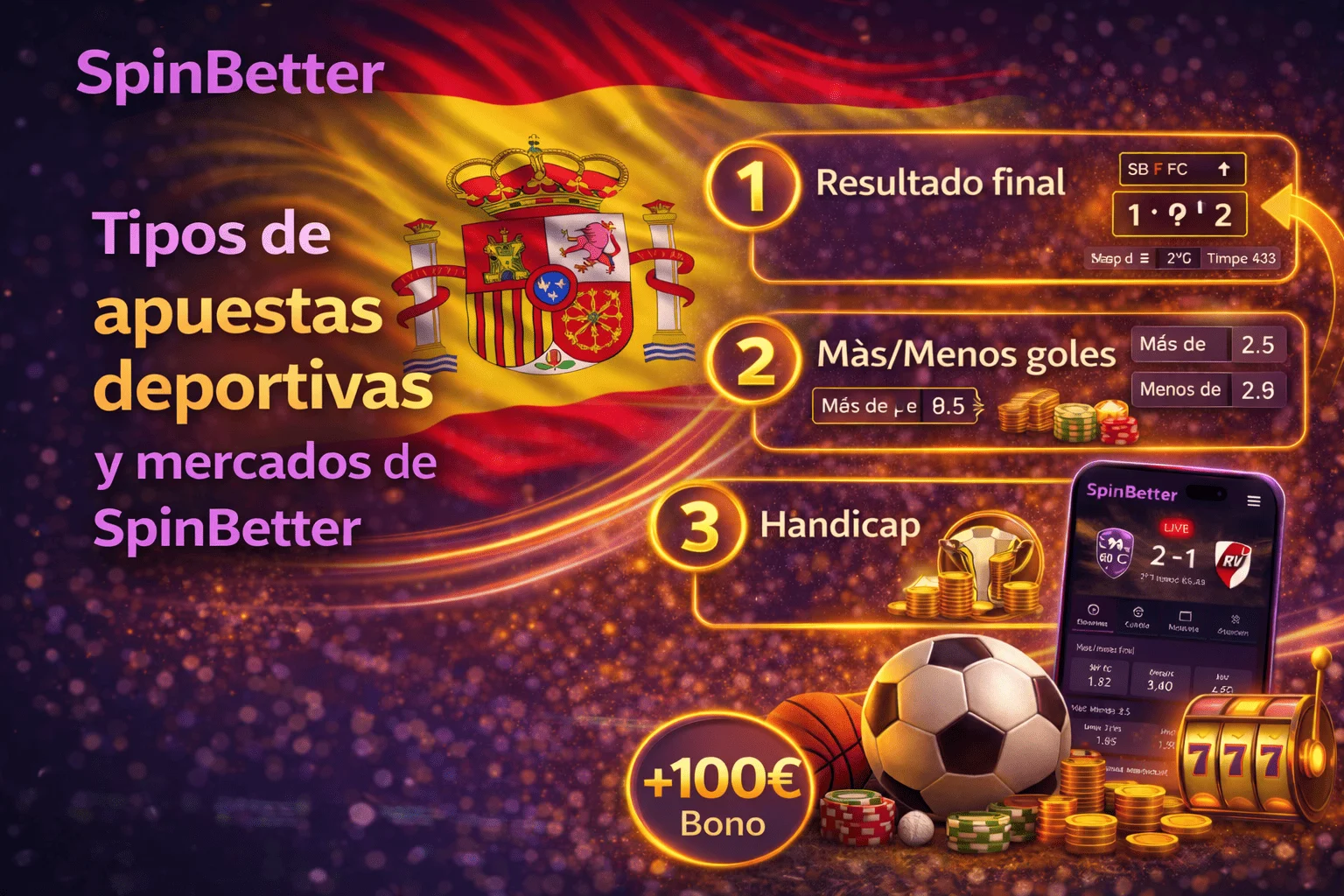 Tipos de apuestas deportivas y mercados de SpinBetter